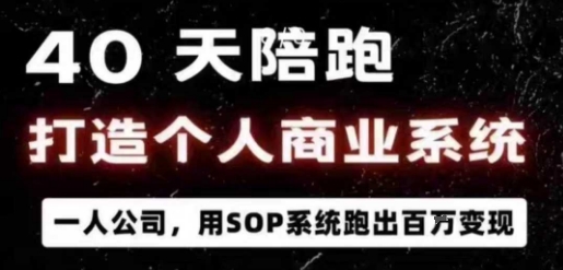 40天陪跑打造个人商业系统，一人公司，用SOP系统跑出百W变现-77云网创