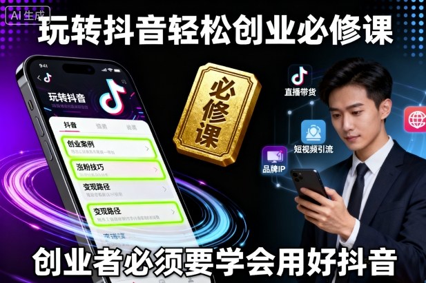 玩转抖音轻松创业必修课，创业者必须要学会用好抖音-77云网创