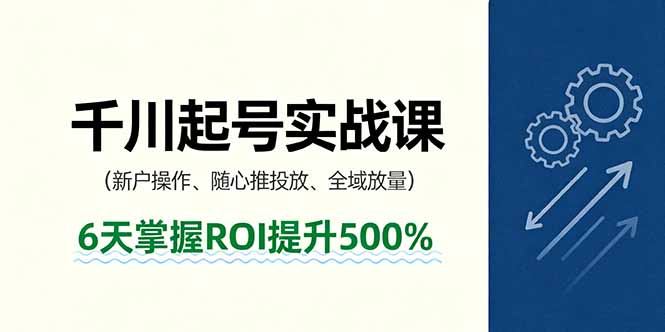 抖音千川起号实战课，新户操作,随心推投放,全域放量，6天掌握ROI提升500%-77云网创