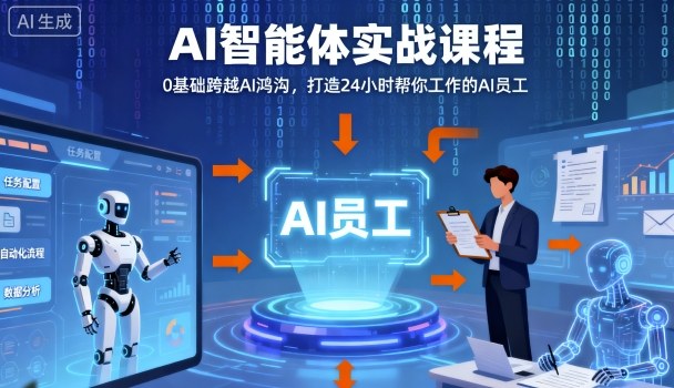 Ai智能体实战课程，0基础跨越Ai鸿沟，打造24小时帮你工作的Ai员工，打破常规，以实战定义Ai-77云网创