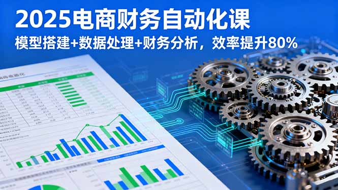 2025电商财务自动化课，模型搭建+数据处理+财务分析，效率提升80%-77云网创