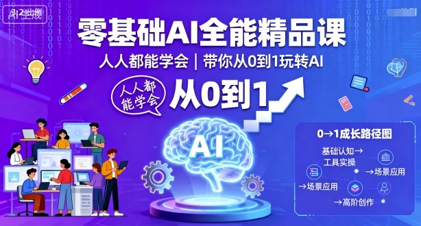 零基础AI全能精品课，人人都能学会，带你从0到1玩转AI-77云网创