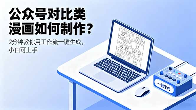 公众号对比类漫画如何制作？2分钟教你用工作流一键生成，小白可上手-77云网创