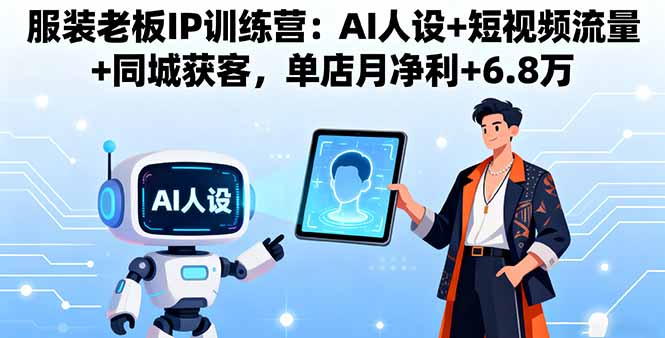 服装老板IP训练营：AI人设+短视频流量+同城获客，单店月净利+6.8万-77云网创