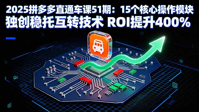2025拼多多直通车课51期：15个核心操作模块 独创稳托互转技术 ROI提升400%-77云网创