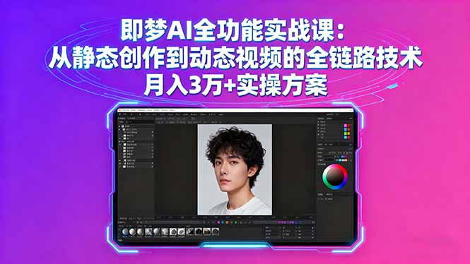 即梦AI全功能实战课：从静态创作到动态视频的全链路技术 月入3万+实操方案-77云网创