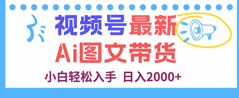 视频号最新AI图文带货，每天几分钟，小白轻松入手，日入2000+-77云网创