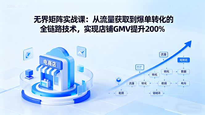 无界矩阵实战课：从流量获取到爆单转化的全链路技术，实现店铺GMV提升200%-77云网创