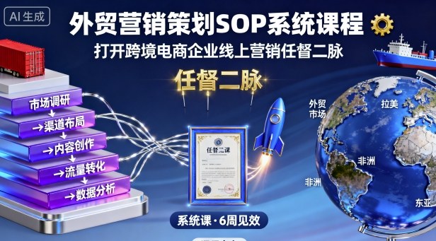 外贸营销策划SOP系统课程，打开跨境电商企业线上营销任督二脉-77云网创