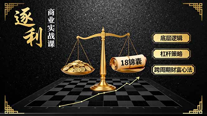 《逐 利》商业实战课，底层逻辑、杠杆策略、18锦囊，跨周期财富心法-77云网创