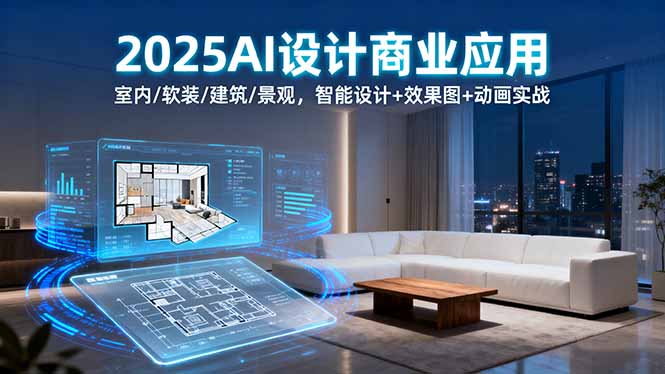 2025AI设计商业应用：室内/软装/建筑/景观，智能设计+效果图+动画实战-77云网创